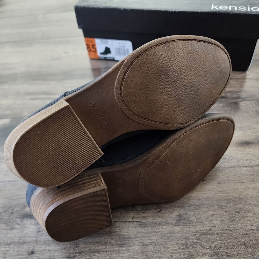 Kensie Gerona Perforated Suede Ankle Booties Dark Gray Women's 8.5 NEW - Picture 12 of 16